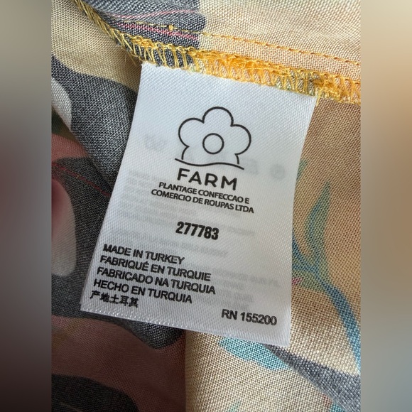 Farm Rio x Anthropologie Toucan Rainforest Tassel Wrap Blouse Women’s Medium - Picture 8 of 13